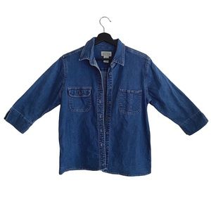 SOLD Vintage Pearl Accent Clasp Jean Jacket M P